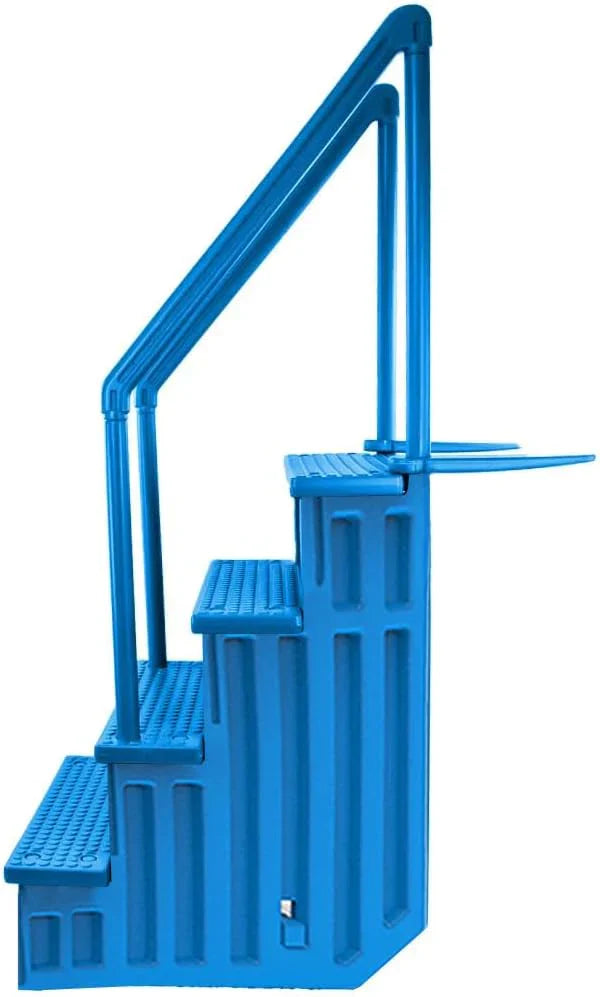Select Anti-Slip in-Pool Steps | Gray | for Above GroundSwimming Pools | Can Mount to Decks 48" to 54" H | SafetyStairs Capacity Up to 300 lbs