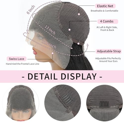 13x6 Lace Front Wigs Human Hair 26 Inch Body Wave Lace Front Wigs Human Hair Pre Plucked 200% Density Real Wigs Human Hair with Baby Glueless Wigs Hair Human Hair Lace Front Wigs