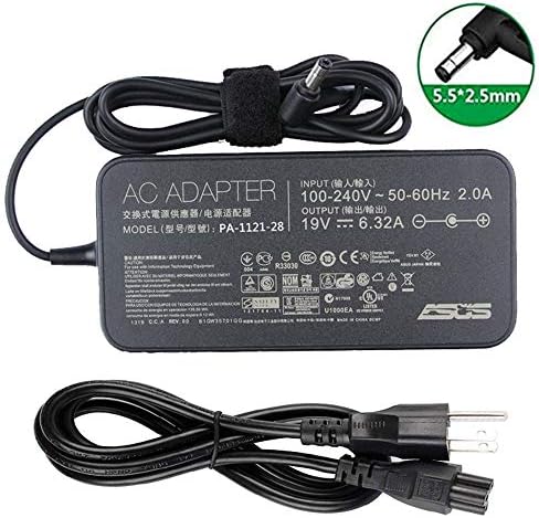 120W AC Adapter Charger for Asus ROG GL502 GL551J GL552VW GL553V GL752VW GL753VE N750 N550JK N550JX ZX53VW FX53VD N53 G56JK N56JR N56JN Q550LF PA-1121-28 A15-120P1A Power Supply Cord