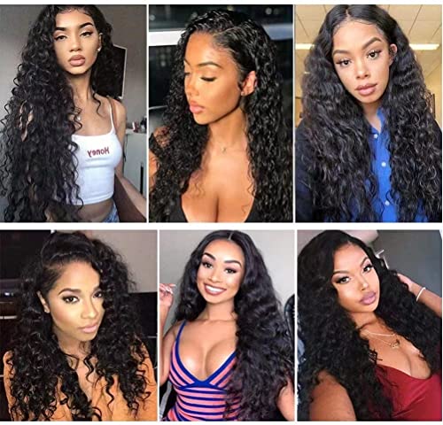 13x4 Lace Front Wigs Human Hair Pre Plucked 180% Density Brazilian Wet and Wavy Human Hair Wigs for Black Women Glueless Curly Lace Frontal Wigs Human Hair Natural Color (28 Inch)