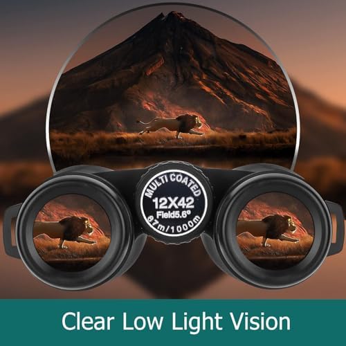 12x42 HD High-Powered Binoculars for Adults - Professional Grade with Advanced Tripod & Phone Adapter, Waterproof Design for Outdoor Travel, Hunting, Birdwatching, and Cruises