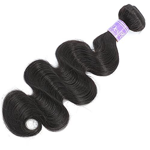 12A Brazilian Virgin Body Wave Human Hair Bundles Weave 100% Unprocessed Brazilian Virgin Body Wave Hair Bundles Natural Black Color Brazilian Hair Weave (14inch,Hair Bundles)
