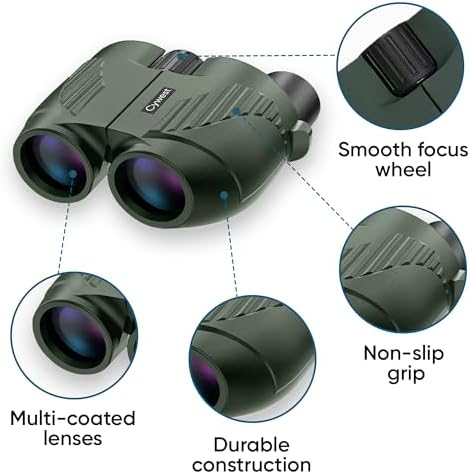 10x25 Compact Binoculars for Adults & Kids - Mini & Lightweight Binoculars for Bird Watching, Hiking, Theater, Concert, Hunting, Birdwatching & Sports - High Powered Binoculars with BAK4 Prism