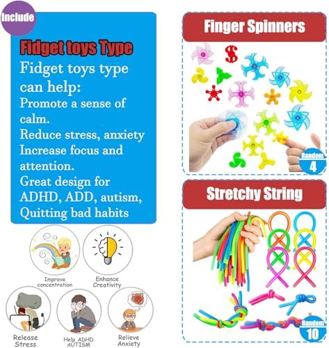 112 PCS Pop Party Favors Toys for kids,Premium Pop Fidget Toys for All Ages kids,Assortment pinata stuffers,classroom prizes,Prize Box Toys,Goody Bag Fillers,Carnival Prizes for Boys and Girls 4-10