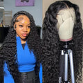 13x6 Deep Wave Lace Front Wigs Human Hair Wet and Wavy Human Hair Lace Frontal Wig With Baby Hair for Women 180% Density Human Hair Pre Plucked with Baby Hair