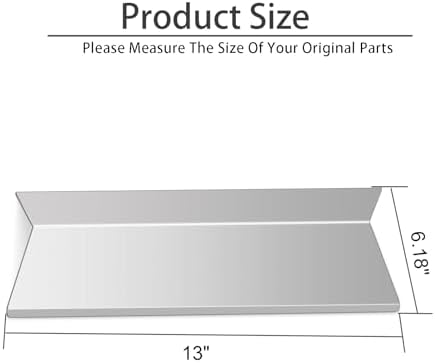 13" Grill Heat Plate for Cuisinart CGG-306, Nexgrill 820-0033 820-0007B 820-0015 820-0007 820-0007G, Megamaster 820-0033M, 820-0007B, Flame Tamer 306-20133 306-20087 820-0033-05, Stainless Steel
