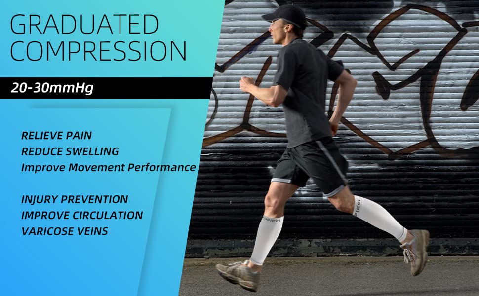 15-20mmHg Skin Calf Compression Sleeve Men and Women Wide Calf Sleeve Brace Compression Socks for Leg Support, Shin Splint,Pain Relief