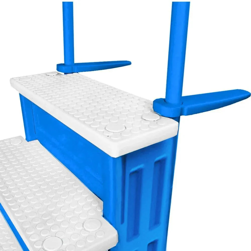 Select Anti-Slip in-Pool Steps | Gray | for Above GroundSwimming Pools | Can Mount to Decks 48" to 54" H | SafetyStairs Capacity Up to 300 lbs
