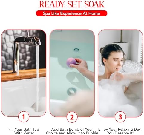 12 Bath Bombs for Women Gift Set – 3 Oz Handmade Large Bath Bombs Perfect for Bubble Spa Relaxing Her/Him, Wife – Organic Bath Bombs Fizzies with Moisturizing Shea Butter, Valentines Day Gift