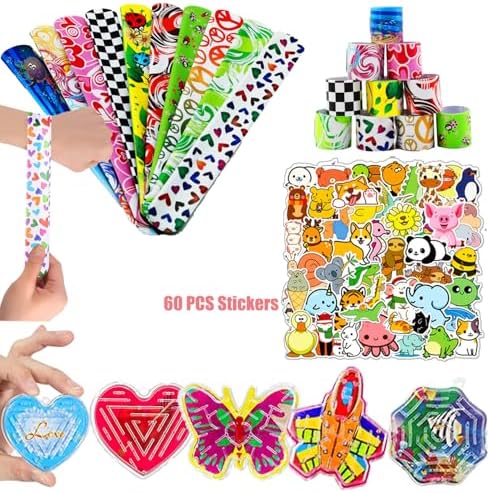 128 Pcs Party Favors for Kids 4-8-12, Fidget Toys, Pinata Stuffers, Treasure Chest Box Toys for Classroom, Goodie Bag Stuffers, Carnival Prize Box Toy for Boys Girls, Easter Egg Filler Gifts Bulk Toys