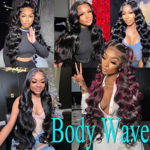 13x6 Body Wave Lace Front Wigs Human Hair 200 Density 22inch HD Lace Frontal Wigs Human Hair Pre Plucked with Baby Hair 12A Glueless Frontal Wigs Human Hair for Black Women