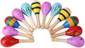 12 PCS Mini Fiesta Wooden Maracas Toys, Wooden Maracas Festival Painting, Wooden Carnival Maracas (Random Colors)