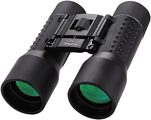 12X42 HD Binoculars for Adults, Professional Large View Binoculars with Clear Low Light Vision, Waterproof Binoculars for Bird Watching, Hunting, Travel, Hiking, Sports, Concerts