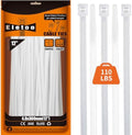 12 Inch White Zip Ties (200 Pack), 2025 New Patented Design,110 LBS Tensile Strength, Self-Locking Nylon PA66 UV Resistant Cable Ties for Indoor and Outdoor Use
